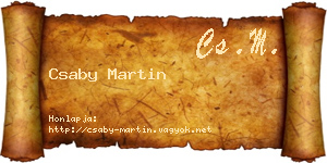 Csaby Martin névjegykártya