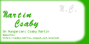 martin csaby business card